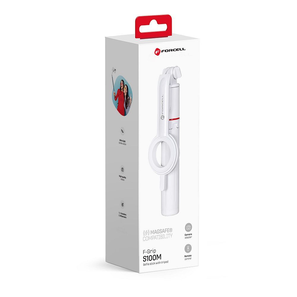 FORCELL F-GRIP MagSelfie S100M Selfie statīvs ar bezvadu tālvadību balts