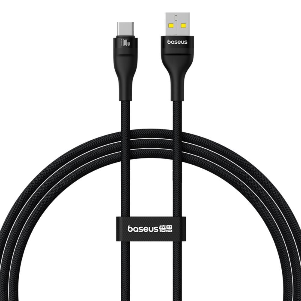 Baseus Flash 2 Lādēšanas kabelis USB uz USB-C 100W 1m Melns