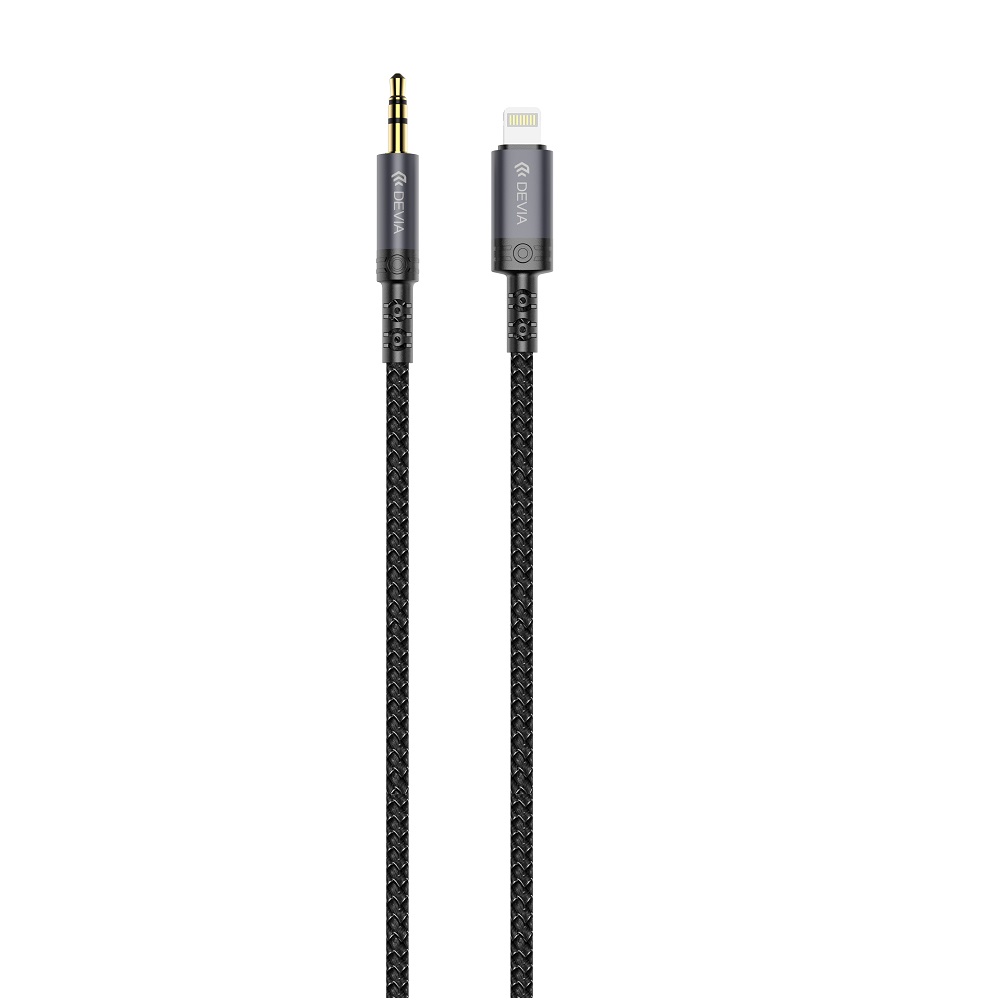 Devia audio kabelis Ipure EC619 Lightning - jack 3,5 mm 1,0 m melns