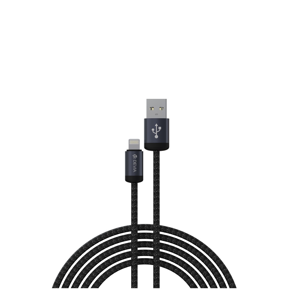 Devia kabelis Gracious EC650 USB - USB-C 1,0 m 2,4A melns