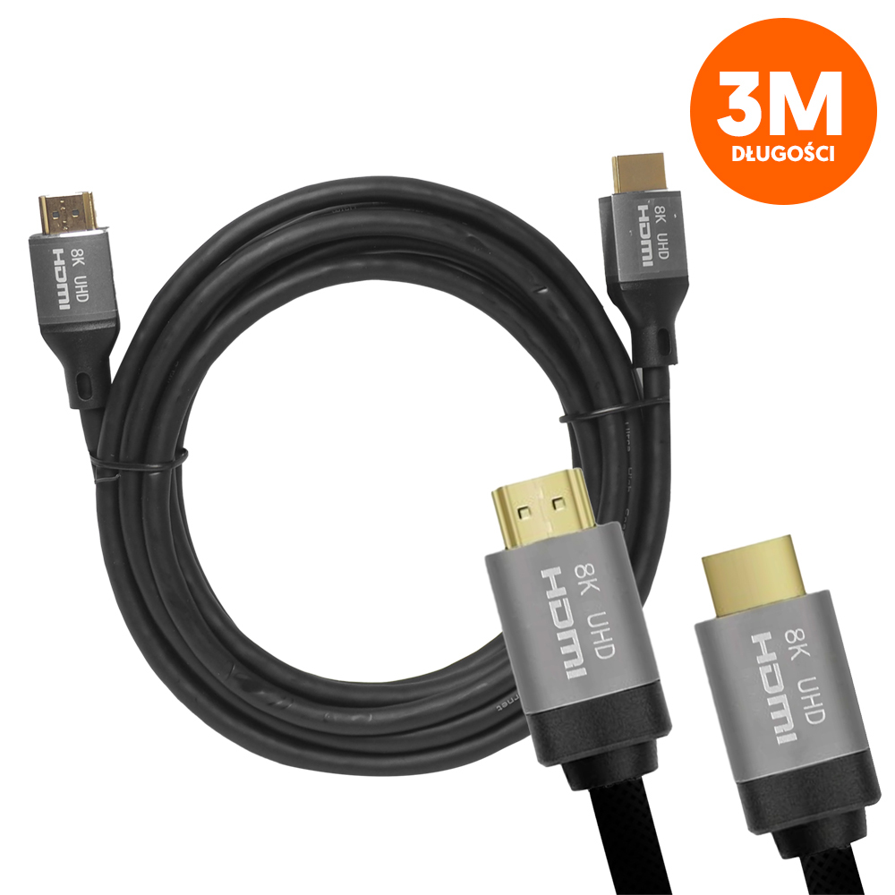 Etteri HDMI-HDMI kabelis (v2.1 | 8K | 3 m) melns