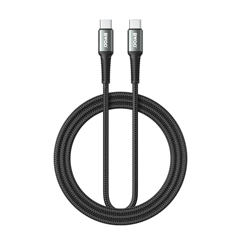 BWOO pīts kabelis USB-C - USB-C 2m 60W melns