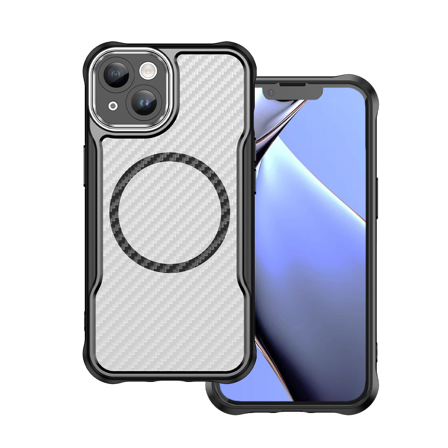 Defender Carbon Mag apvalks iPhone 14 6,1" melns