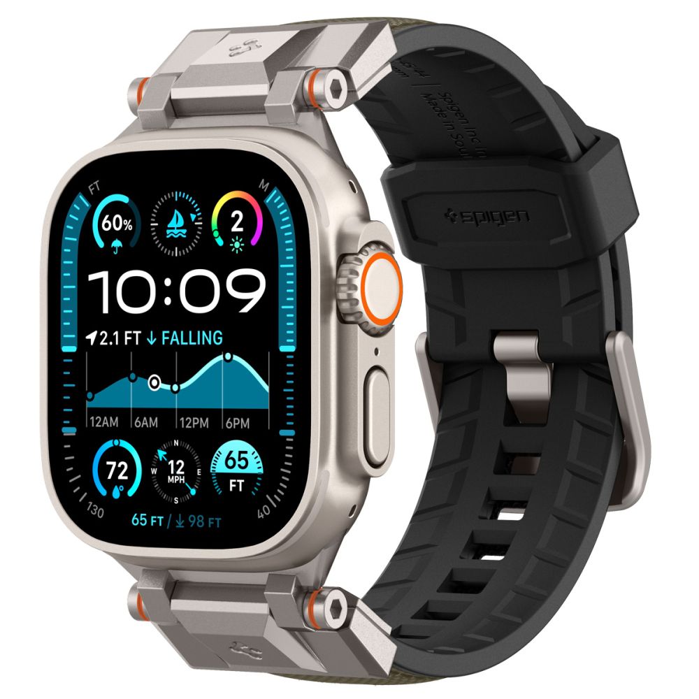 Spigen DuraPro Armor Apple Watch 6 / 7 / 8 / 9 / 10 / SE / Ultra 1 / 2 (44 / 45 / 46 / 49mm) militāri zaļa