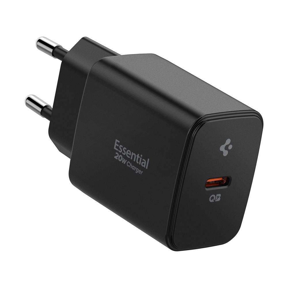 Spigen Essential EE201EU 1 porta 20W sienas lādētājs melns