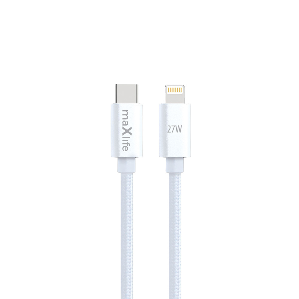 Maxlife MXUC-12 kabelis USB-C - Lightning 1,0 m 27W - balts