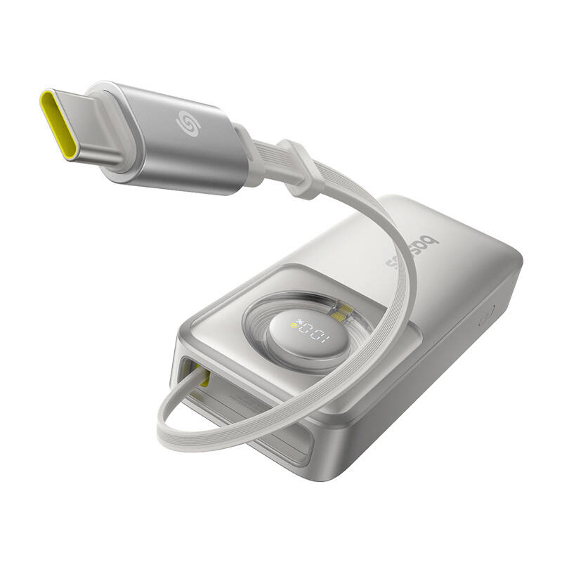 Portatīvais lādētājs Baseus OS Free2Pull 10000mAh 30W + kabelis (pelēks)