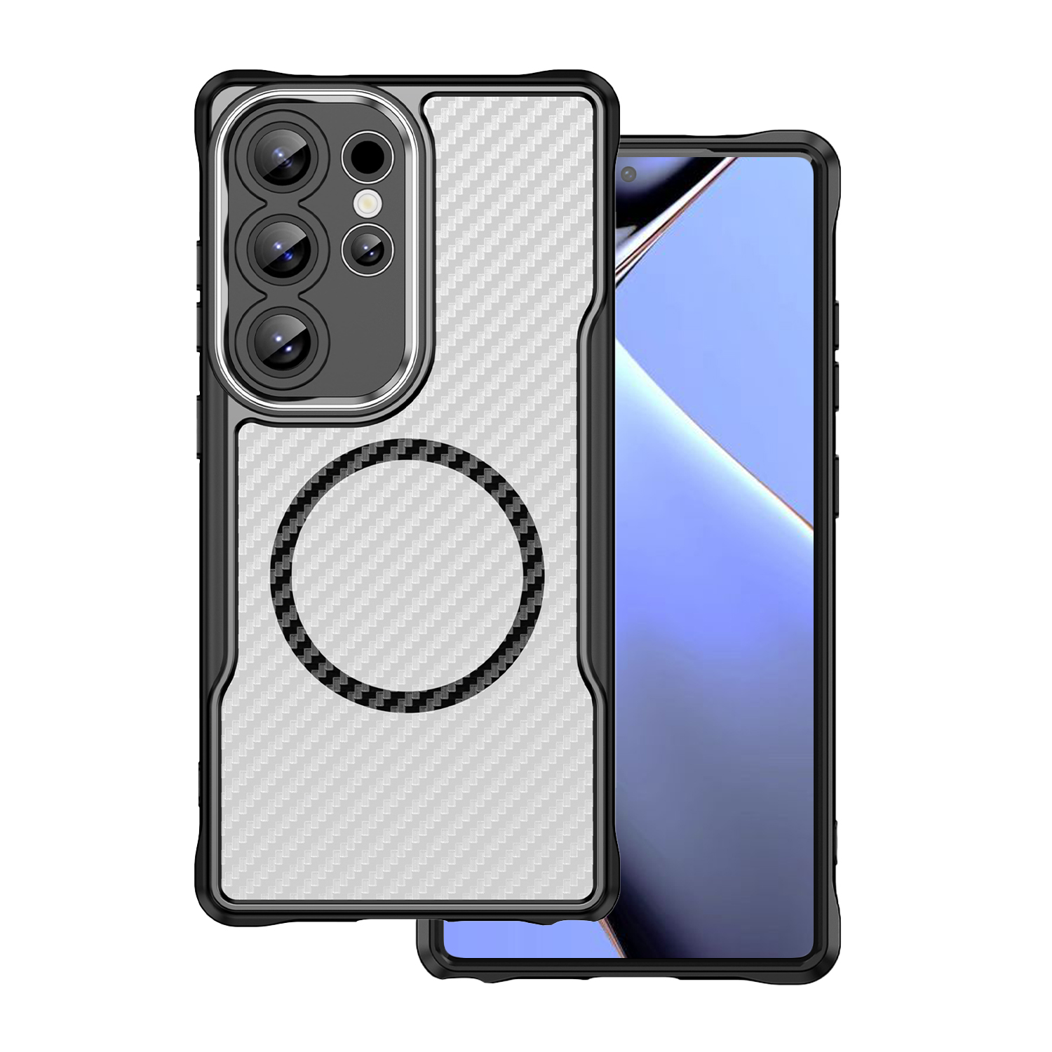 Defender Carbon Mag viedtālruņa apvalks Samsung Galaxy S24 Ultra melns