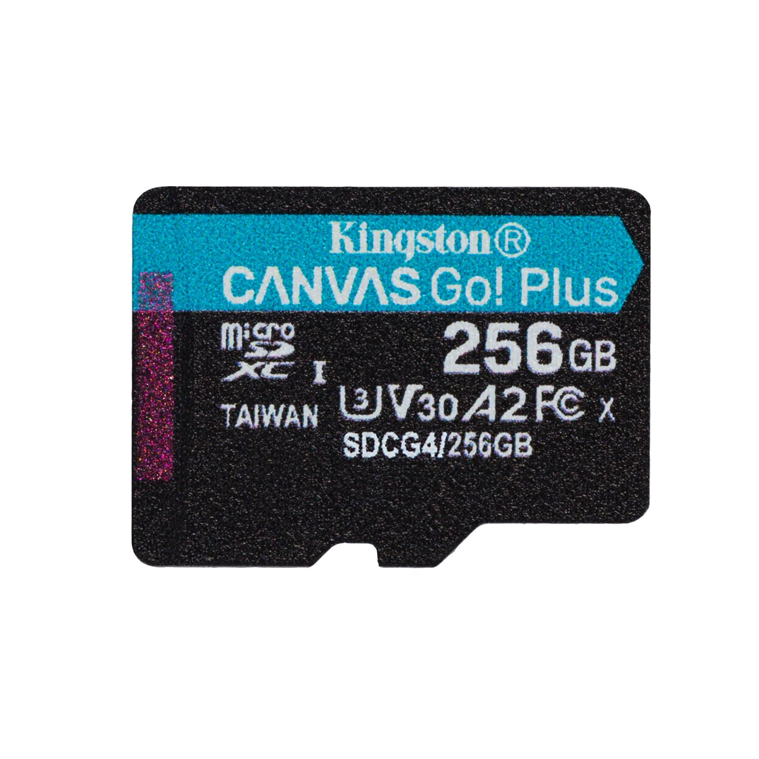 Kingston atmiņas karte 256GB microSDXC Canvas Go Plus Gen4 200MB/s A2 U3 V30
