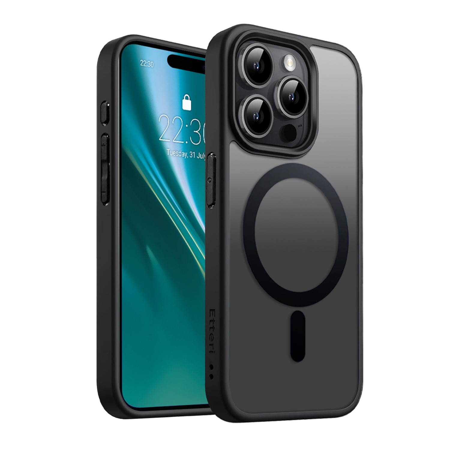 Etteri matēts Mag apvalks (m) iPhone 15 Pro 6,1 melns (m)