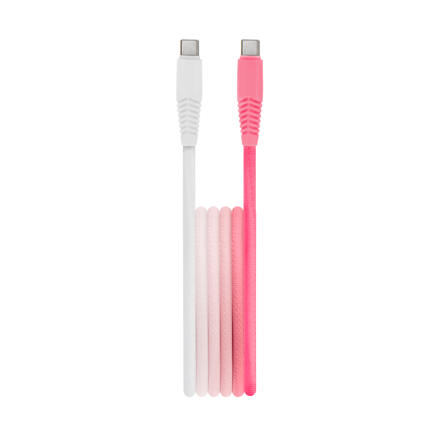Kabelis USB-C - USB-C 1,5 m 3A KGC-C-1.5320 balto-pink gradienta