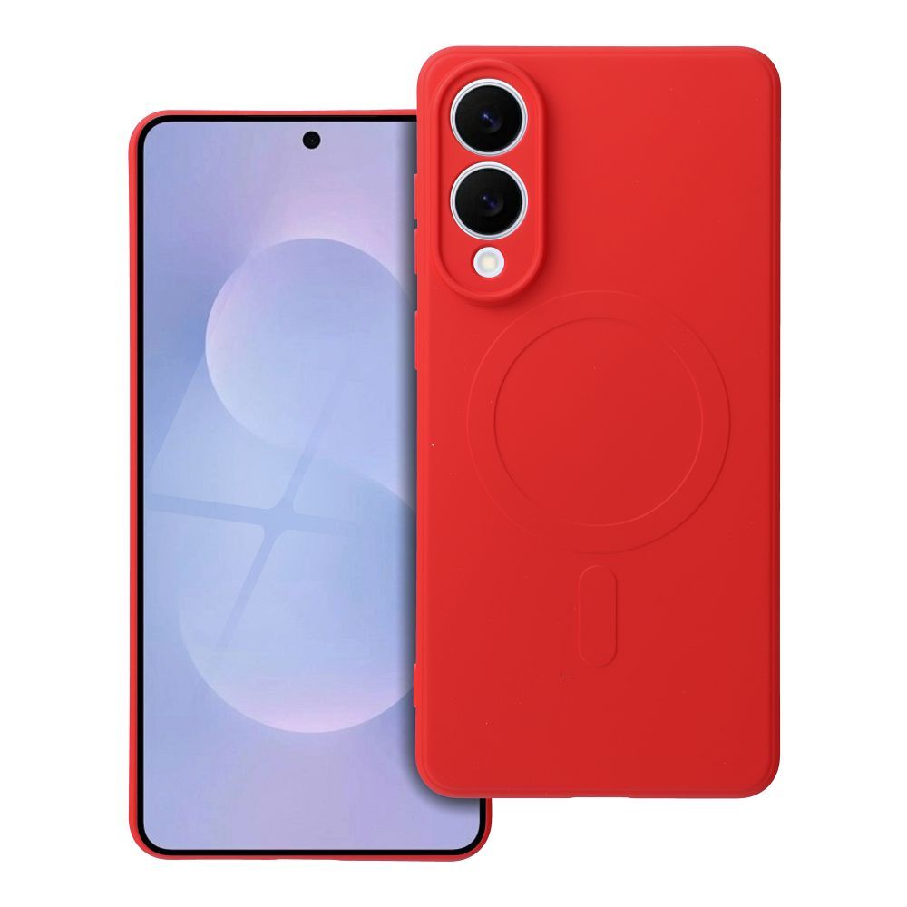 SILICONE MAG COVER viedtālruņa apvalks saderīgs ar Magnētisko SAMSUNG S25 Edge sarkana