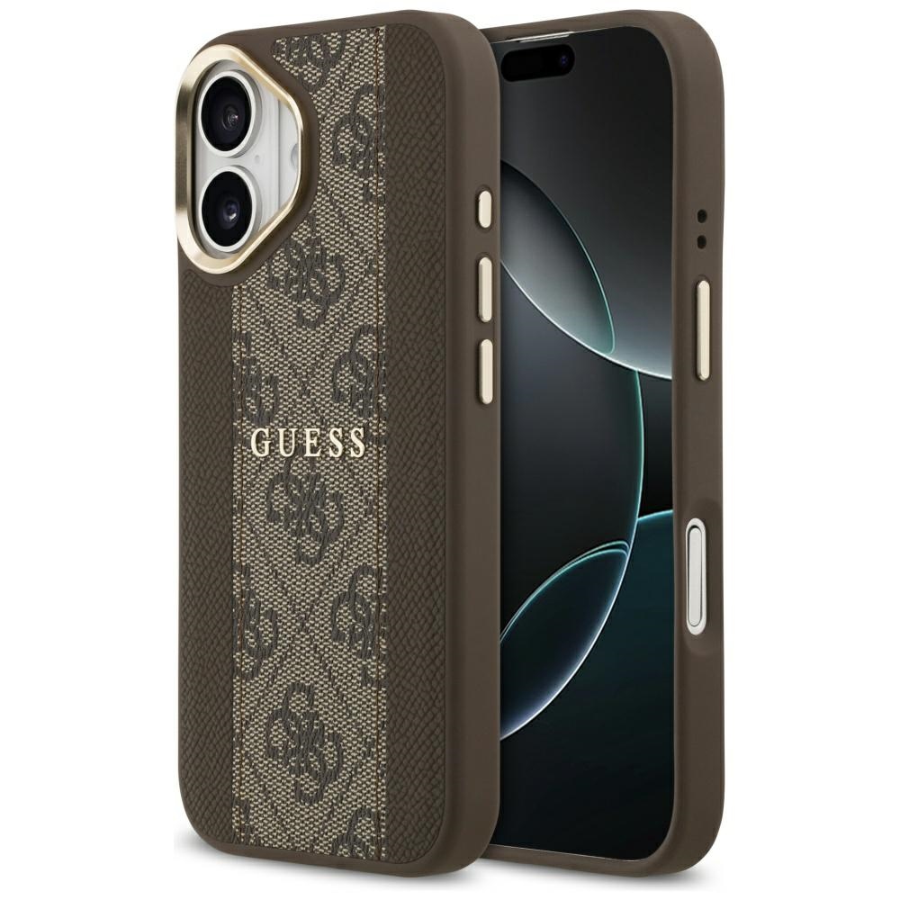 Guess viedtālruņa apvalks iPhone 17 HC MAGSAFE PU W/ 4G PU STRIPE brūns