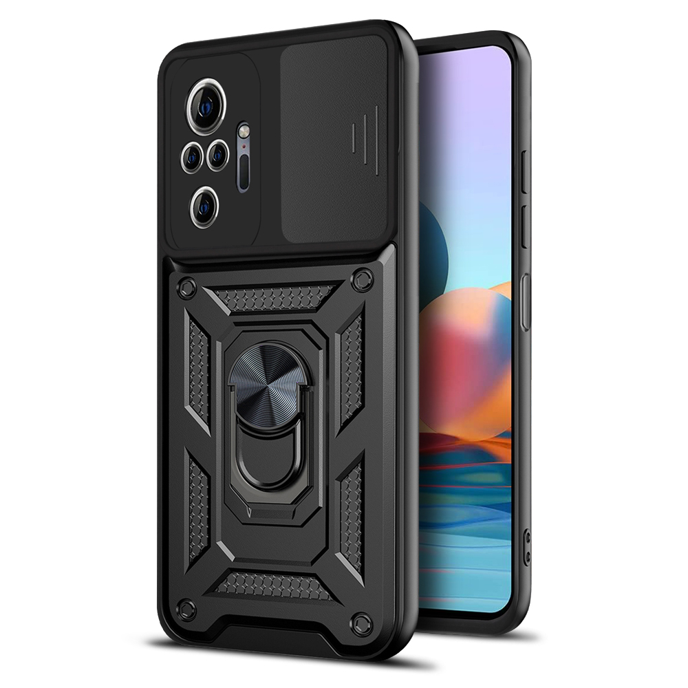Defender Slide viedtālruņa apvalks Xiaomi Redmi Note 10 Pro / 10 Pro Max melns