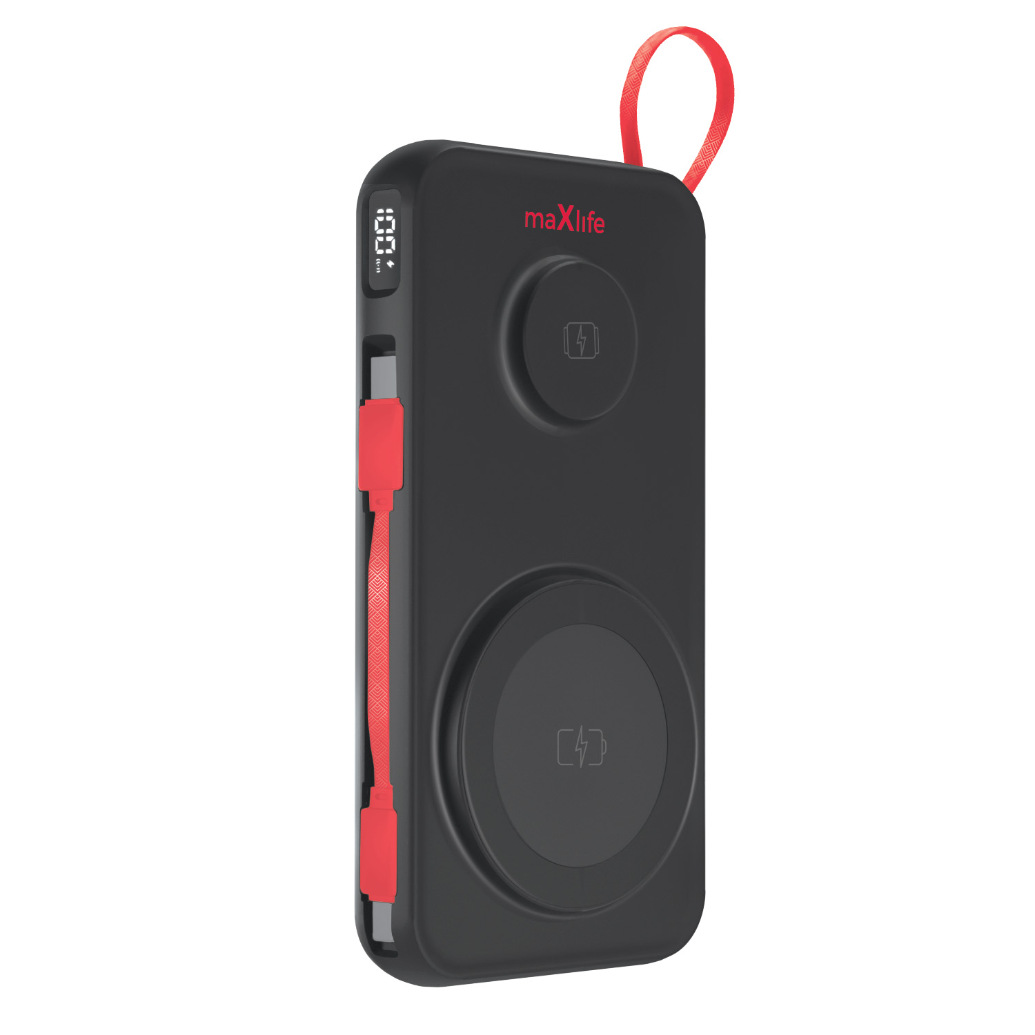 Maxlife bezvadu portatīvais lādētājs MXPB-08 10000 mAh magnētiskais 3in1 melna