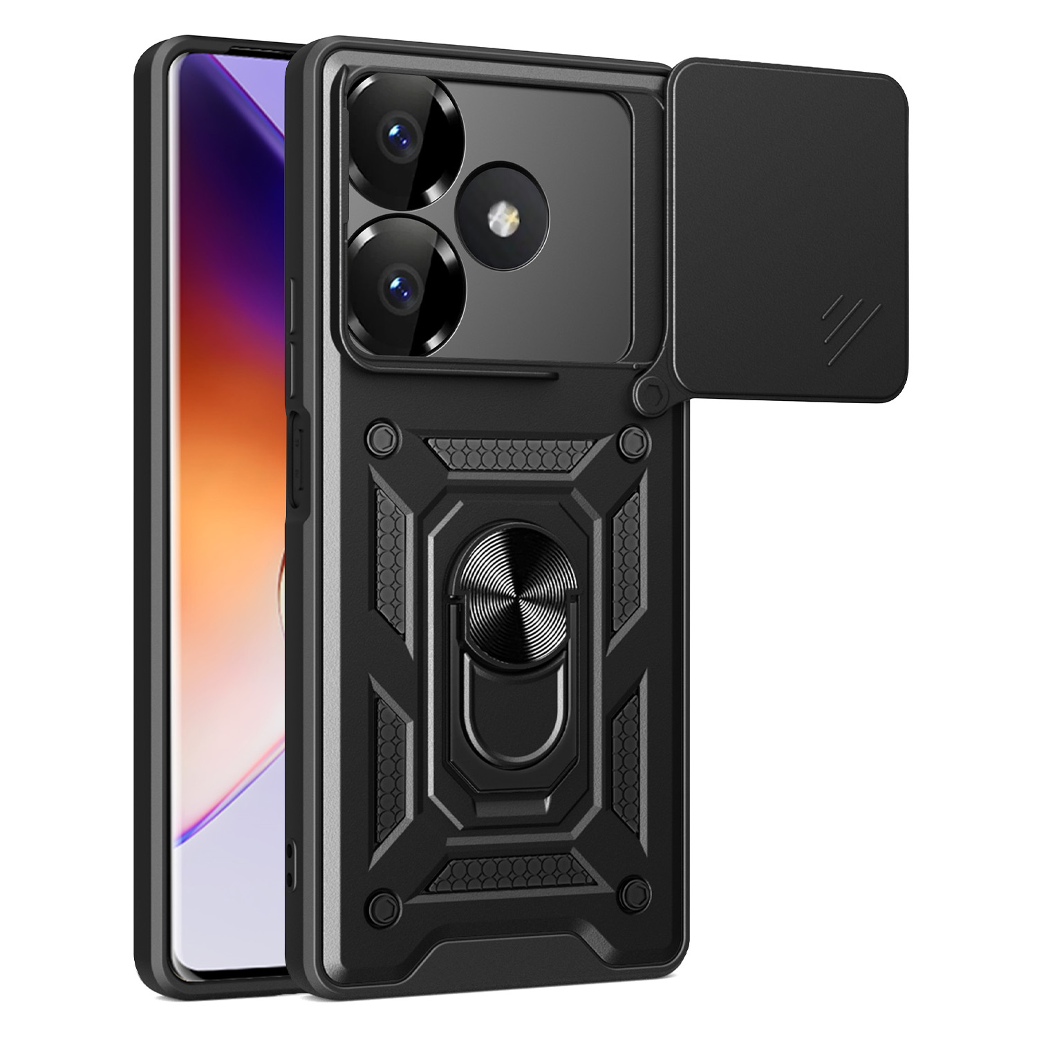 Defender Slide viedtālruņa apvalks Xiaomi Redmi 13 4G / 13 5G melns