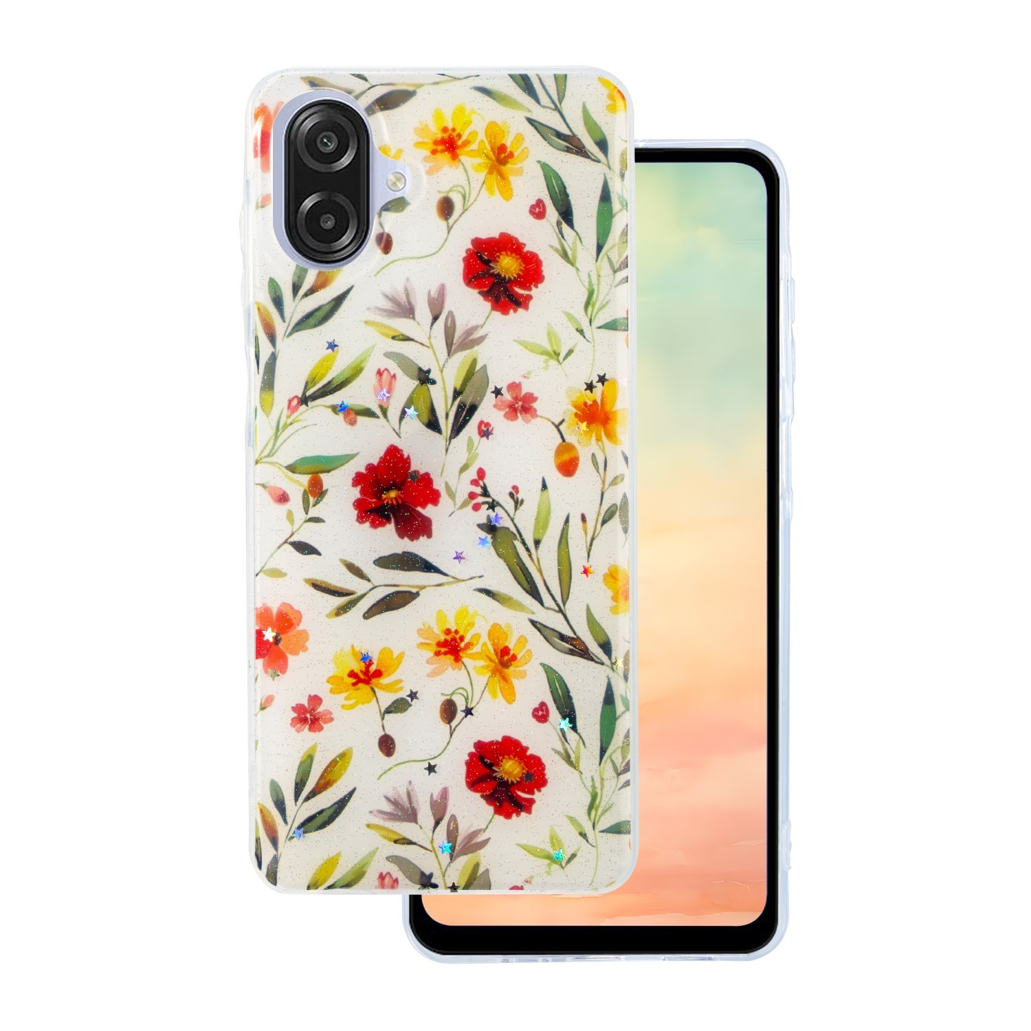 Glow Glam viedtālruņa apvalks Samsung Galaxy A07 4G balts