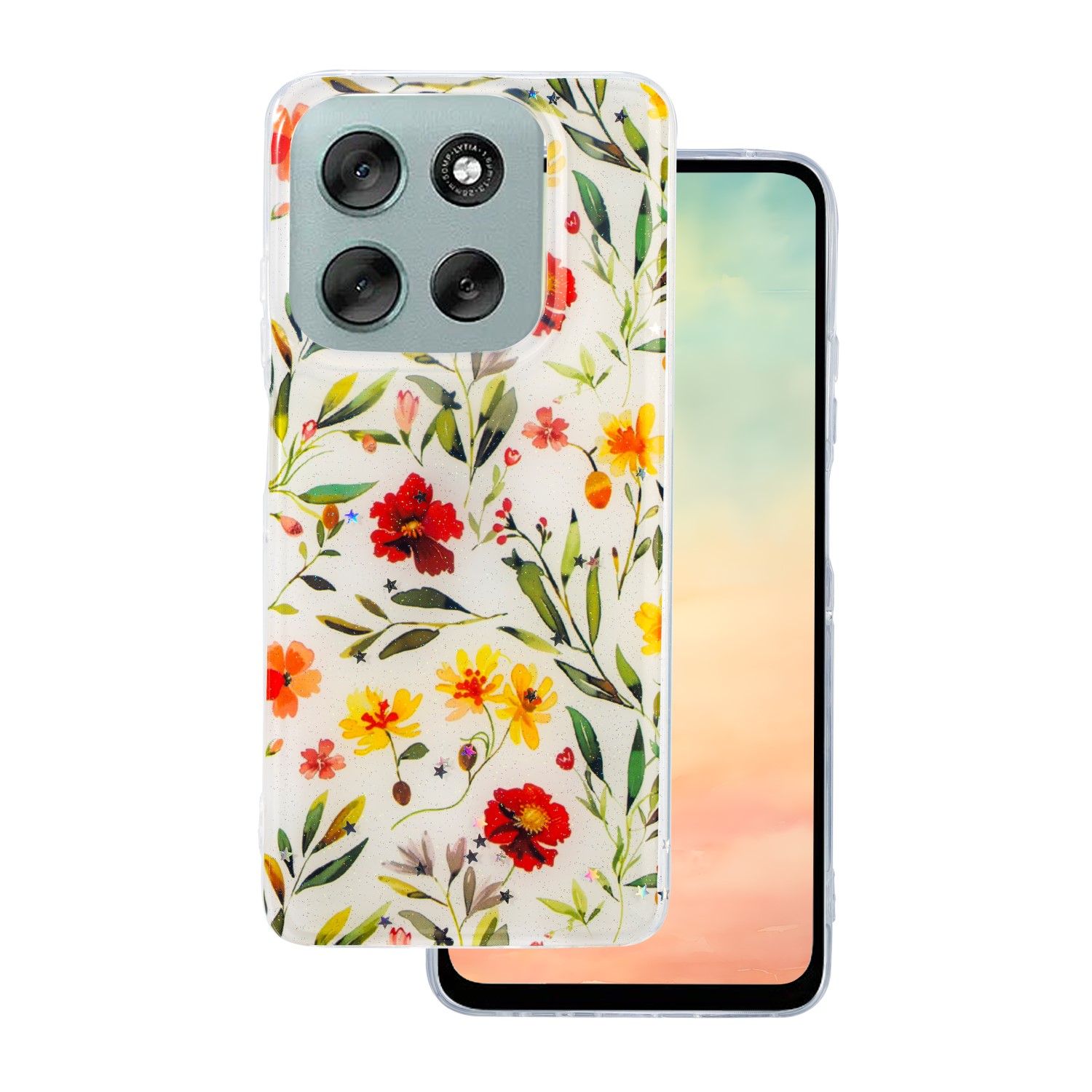 Glow Glam viedtālruņa apvalks Motorola Moto G86 balts