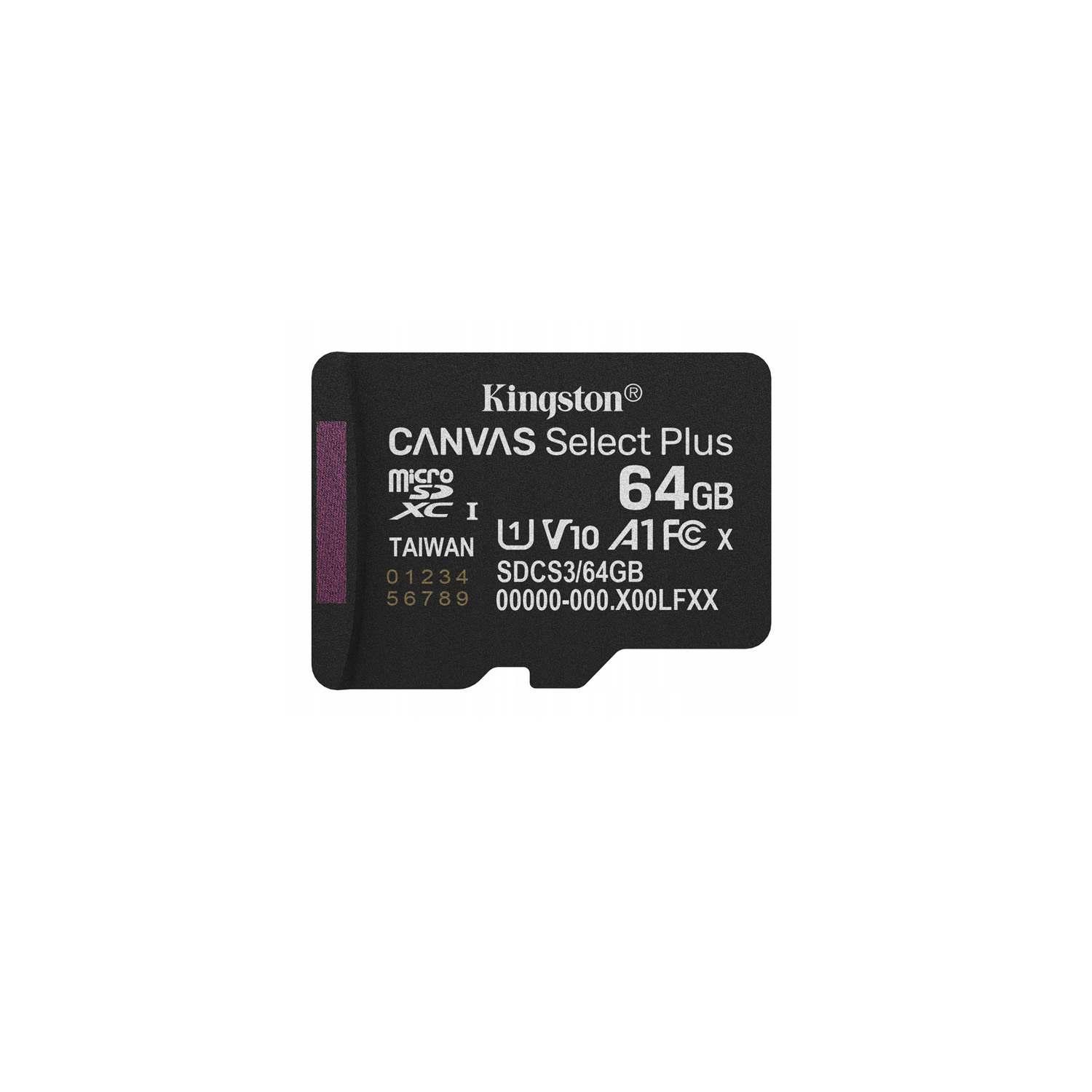 Atmiņas karte Kingston microSD 64GB Canvas Select+ G3 150MB/s Adapt (f)