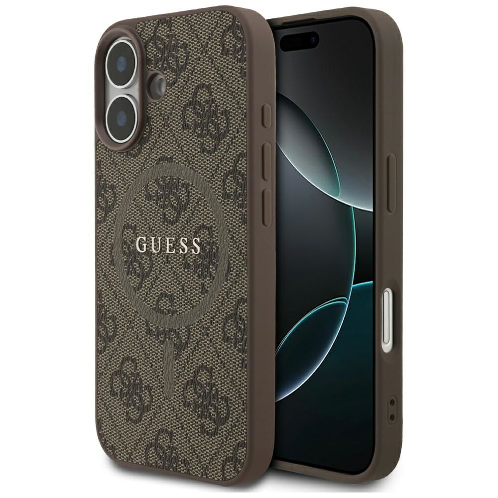 GUESS viedtālruņa apvalks IPHONE 17, saderīgs ar MagSafe GUHMP17SG4GFRW (PU 4G Ring Classic Logo) brūns