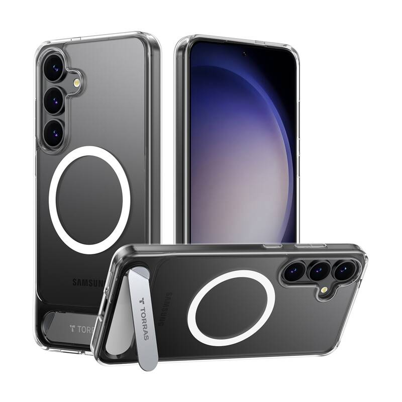 Torras Pstand Series viedtālruņa apvalks Samsung S25 (caurspīdīgs)