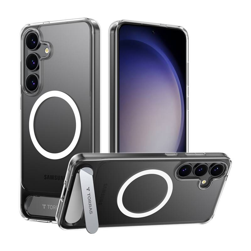 Torras Pstand Series viedtālruņa apvalks Samsung S25+ (caurspīdīgs)