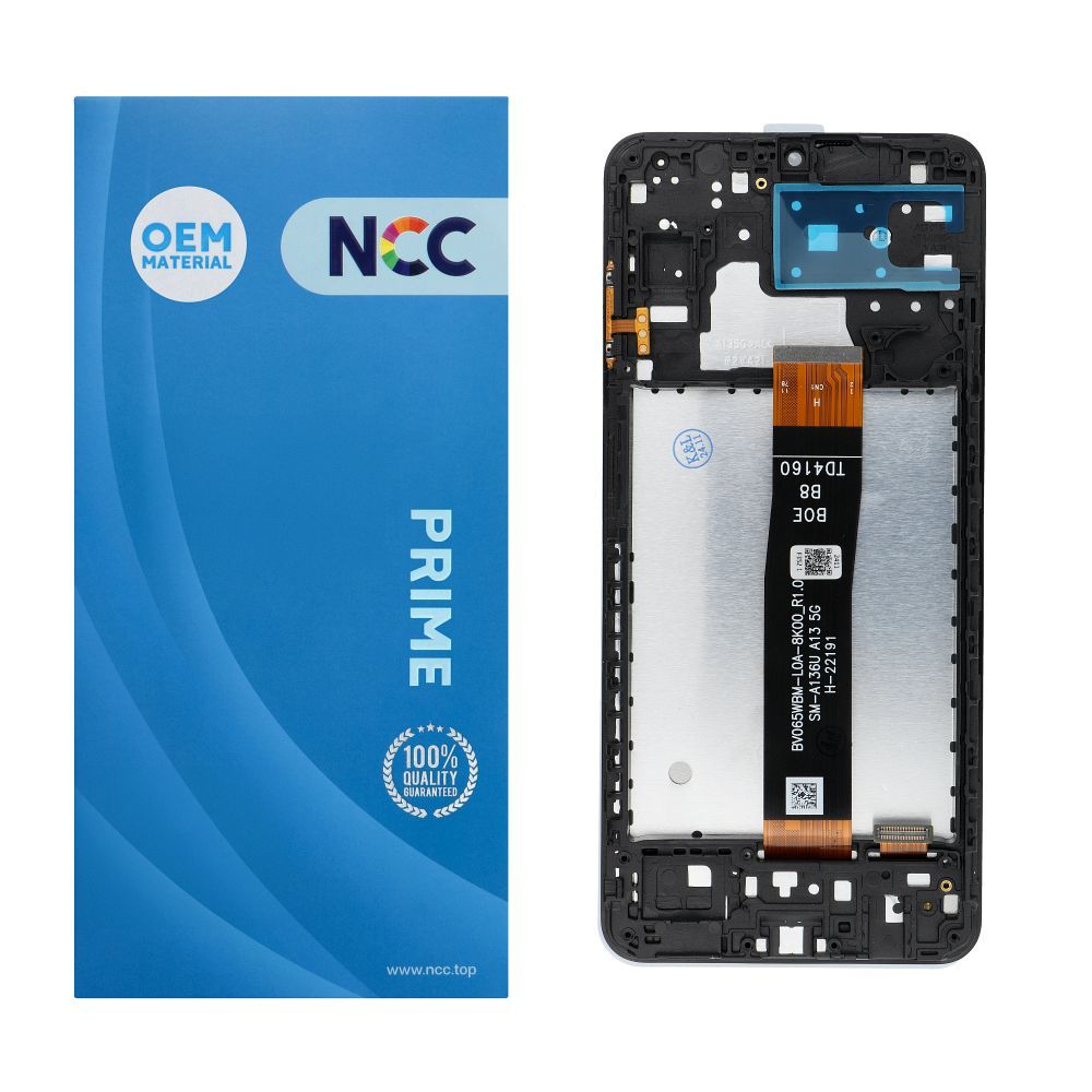 NCC LCD displejs SAMSUNG A13 5G A136B/U/W OEM ar rāmi
