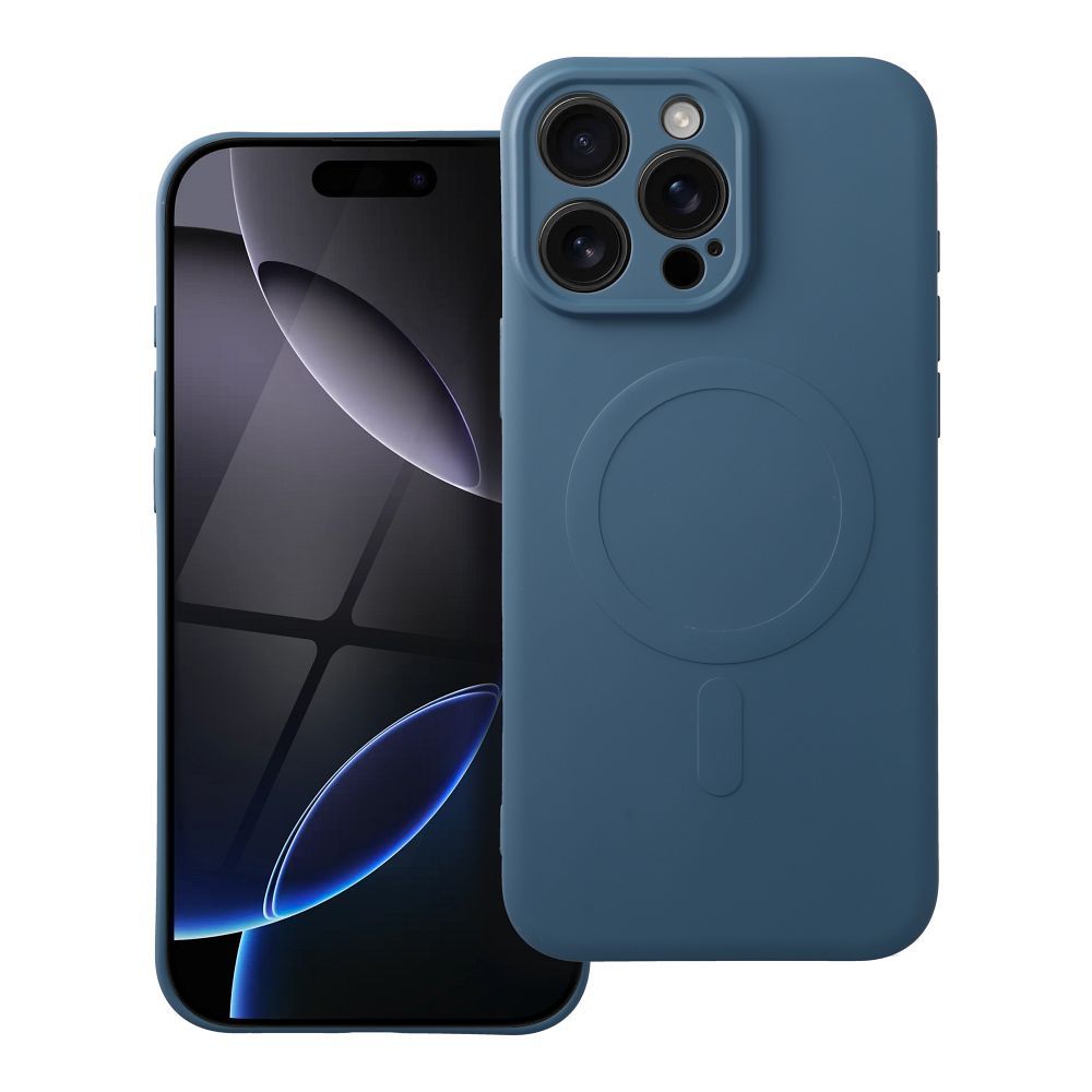 Silikona magnētiskais apvalks viedtālrunim iPhone 16 Pro Max ar MagSafe - zila titāna krāsa