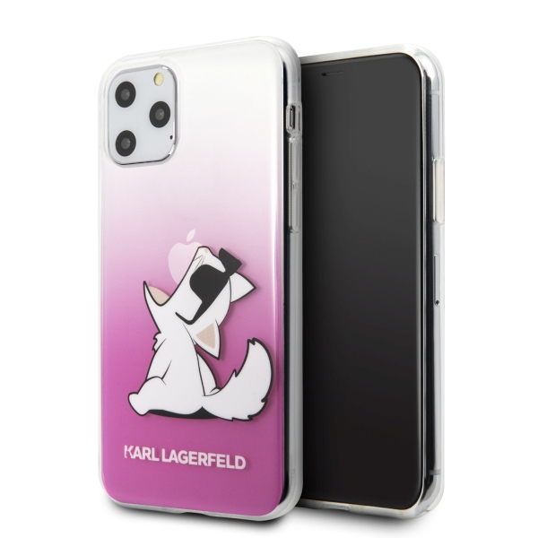 Karl Lagerfeld Choupette Fun viedtālruņa apvalks iPhone 11 Pro - rozā