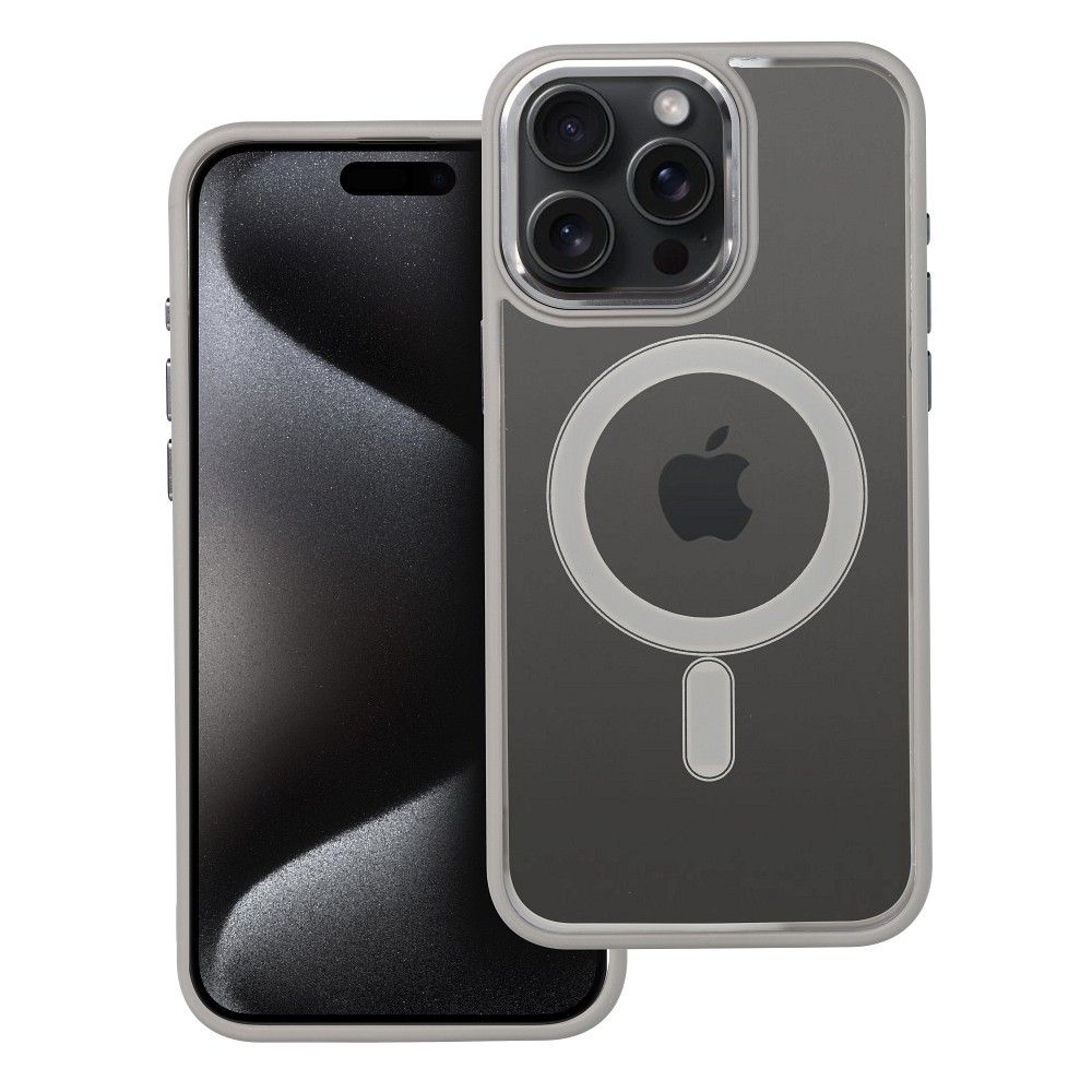 COLOR EDGE MAG COVER magnētiskais viedtālruņa apvalks, savietojams ar MagSafe, IPHONE 15 Pro Max, titāna pelēks
