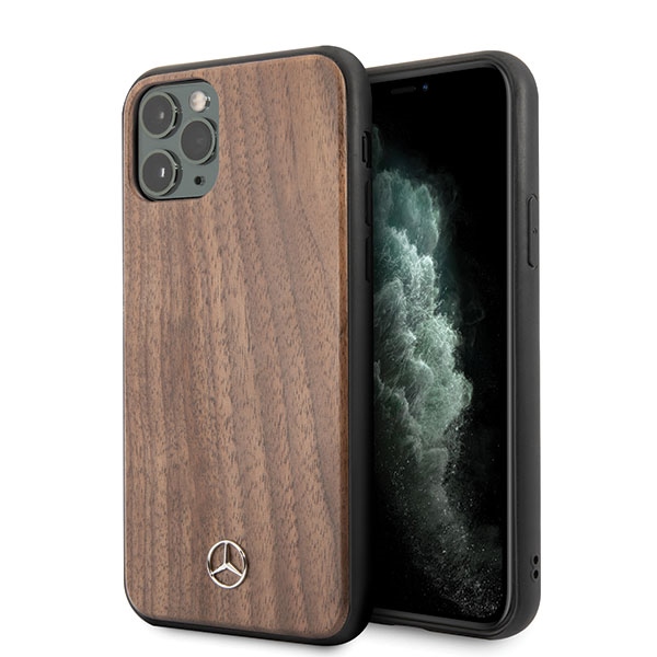 Mercedes Wood Line Walnut apvalks iPhone 11 Pro Max - brūns