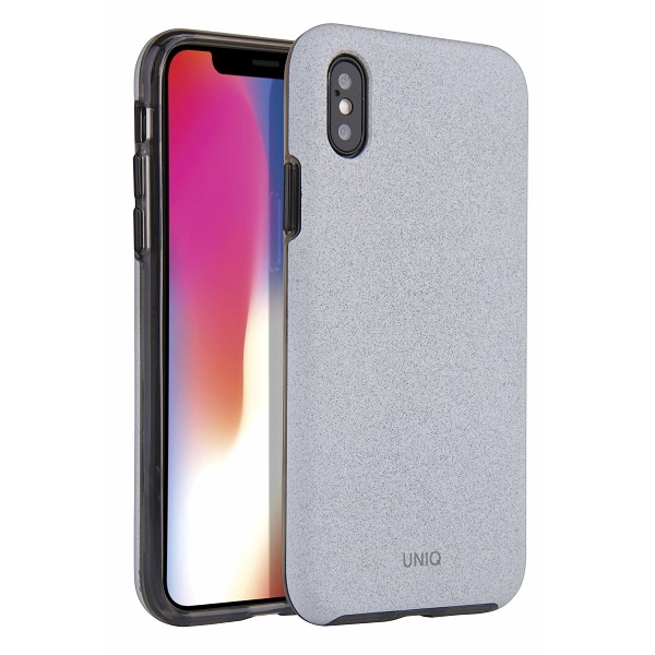 Uniq Lithos viedtālruņa apvalks iPhone Xs Max - gaiši pelēks