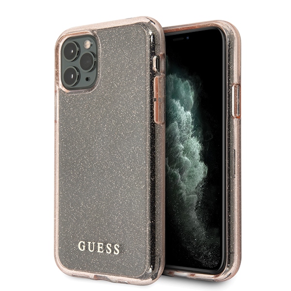 Guess GUHCN58PCGLPI iPhone 11 Pro rozā kietais apvalks Glitter