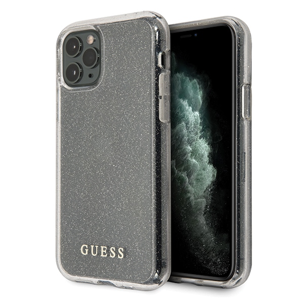 Guess GUHCN58PCGLSI iPhone 11 Pro sudrabains kietais apvalks Glitter