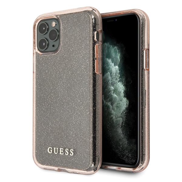Guess GUHCN65PCGLPI iPhone 11 Pro Max rozā kietais apvalks Glitter