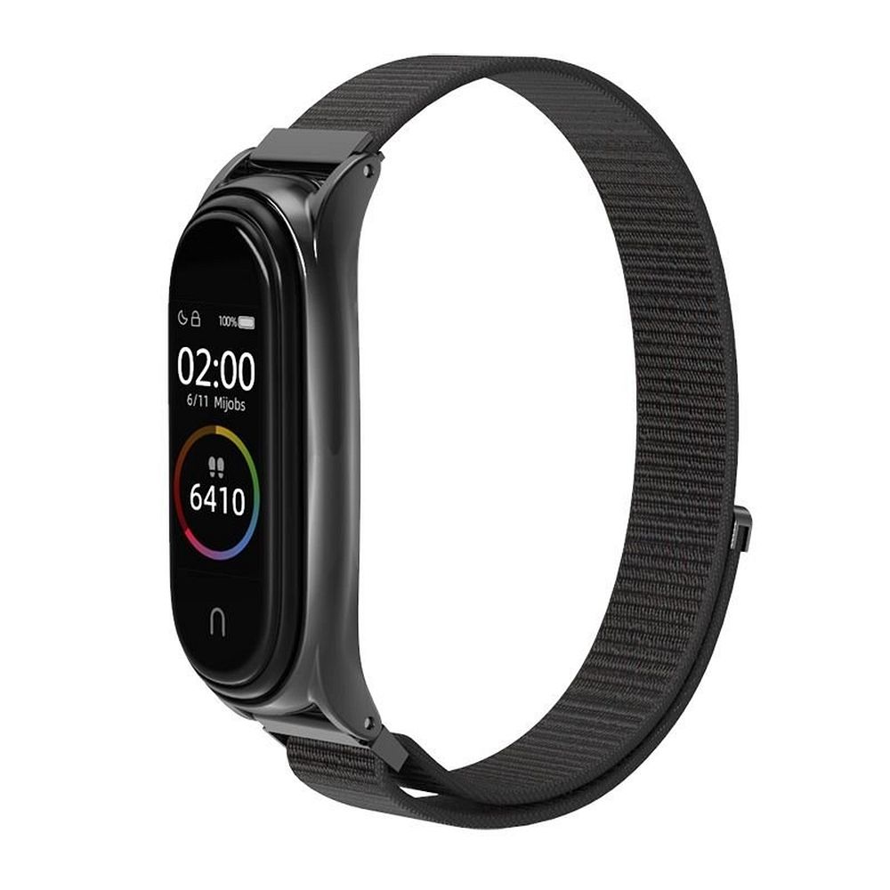 Nailona siksna XIAOMI Mi Band 5 / 6 / 7 melna (05)