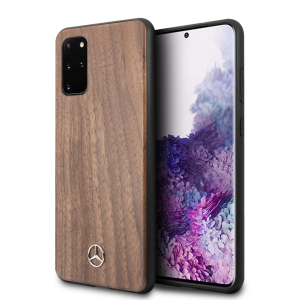 Mercedes Wood Line Walnut viedtālruņa apvalks Samsung Galaxy S20+ – brūns