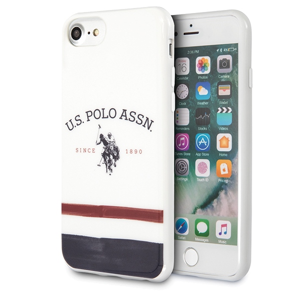 US Polo USHCI8PCSTRB iPhone 7/8/SE 2020 / SE 2022 balta Trīskrāsu kolekcija