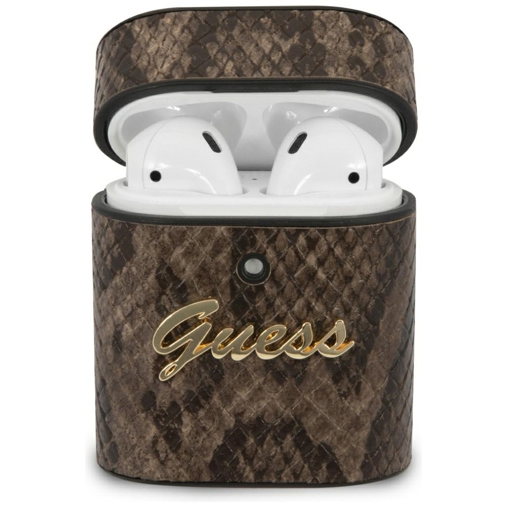 Guess GUACA2PUSNSMLBR AirPods 1/2 apvalks brūns/brūns Python kolekcija