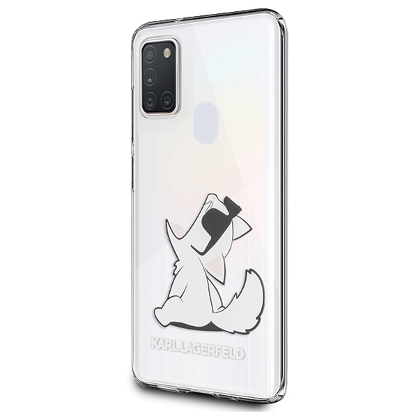 Karl Lagerfeld Choupette Fun apvalks Samsung Galaxy M21 - Caurspīdīgs