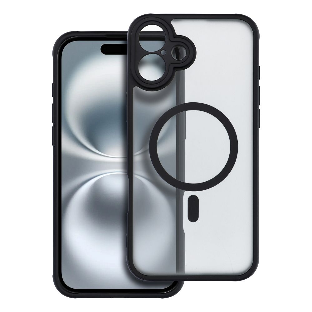 FULL MATTE MAG COVER viedtālruņa apvalks, saderīgs ar MagSafe, paredzēts IPHONE 16 Plus melns