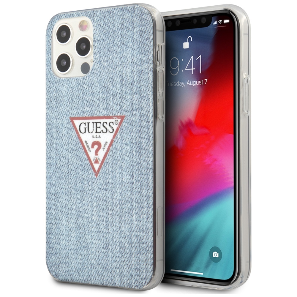 Guess GUHCP12LPCUJULLB iPhone 12 Pro Max 6.7" zils/gaiši zils cietais apvalks Jeans kolekcija