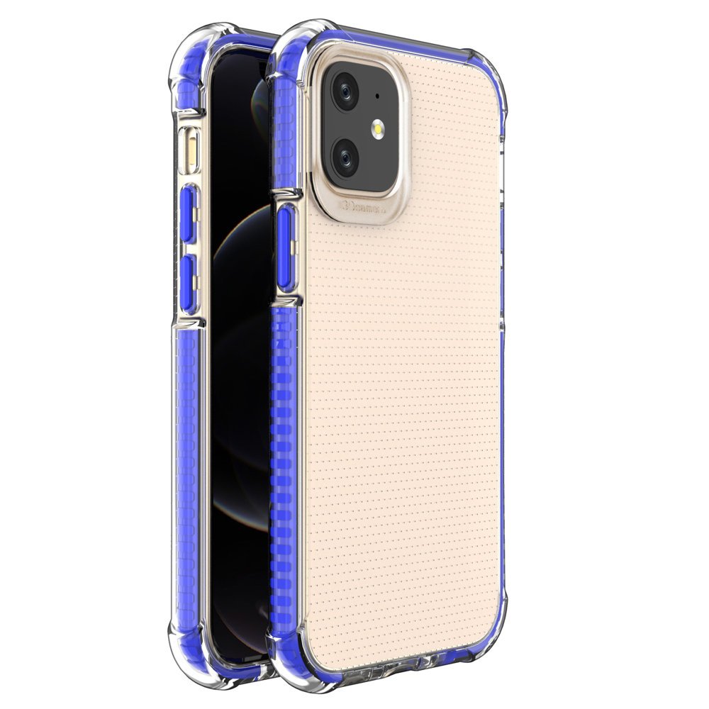 Spring Armor skaidrs TPU gels vāciņš ar krāsainu rāmi iPhone 12 mini zils