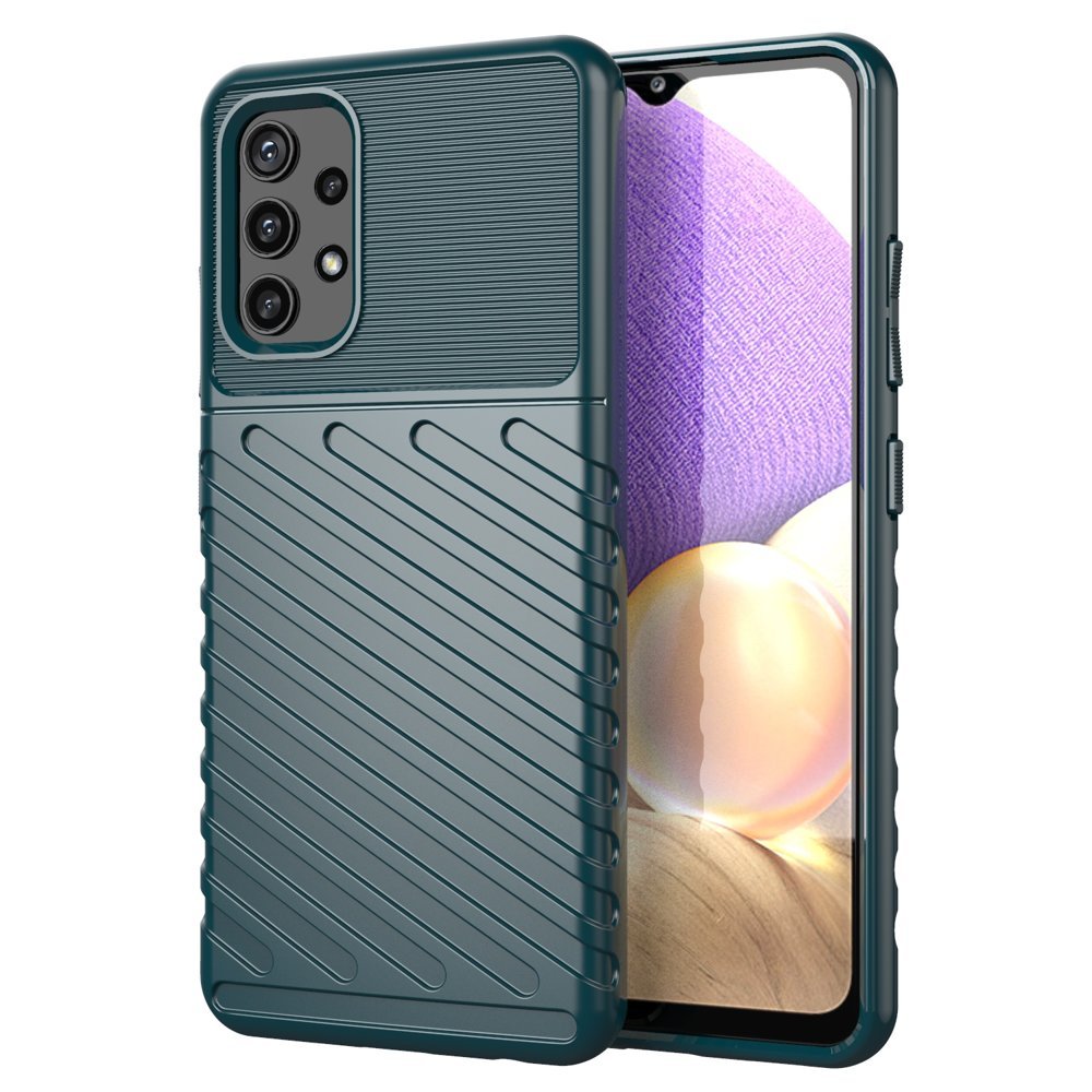 Thunder Case elastīgs izturīgs izturīgs apvalks TPU viedtālruņa apvalks Samsung Galaxy A72 4G zaļš
