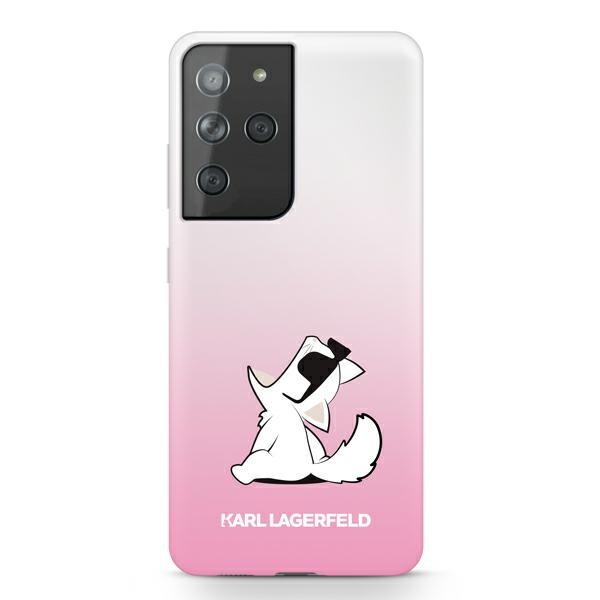 Karl Lagerfeld Choupette Fun Apvalks Samsung Galaxy S21 Ultra - Rozā