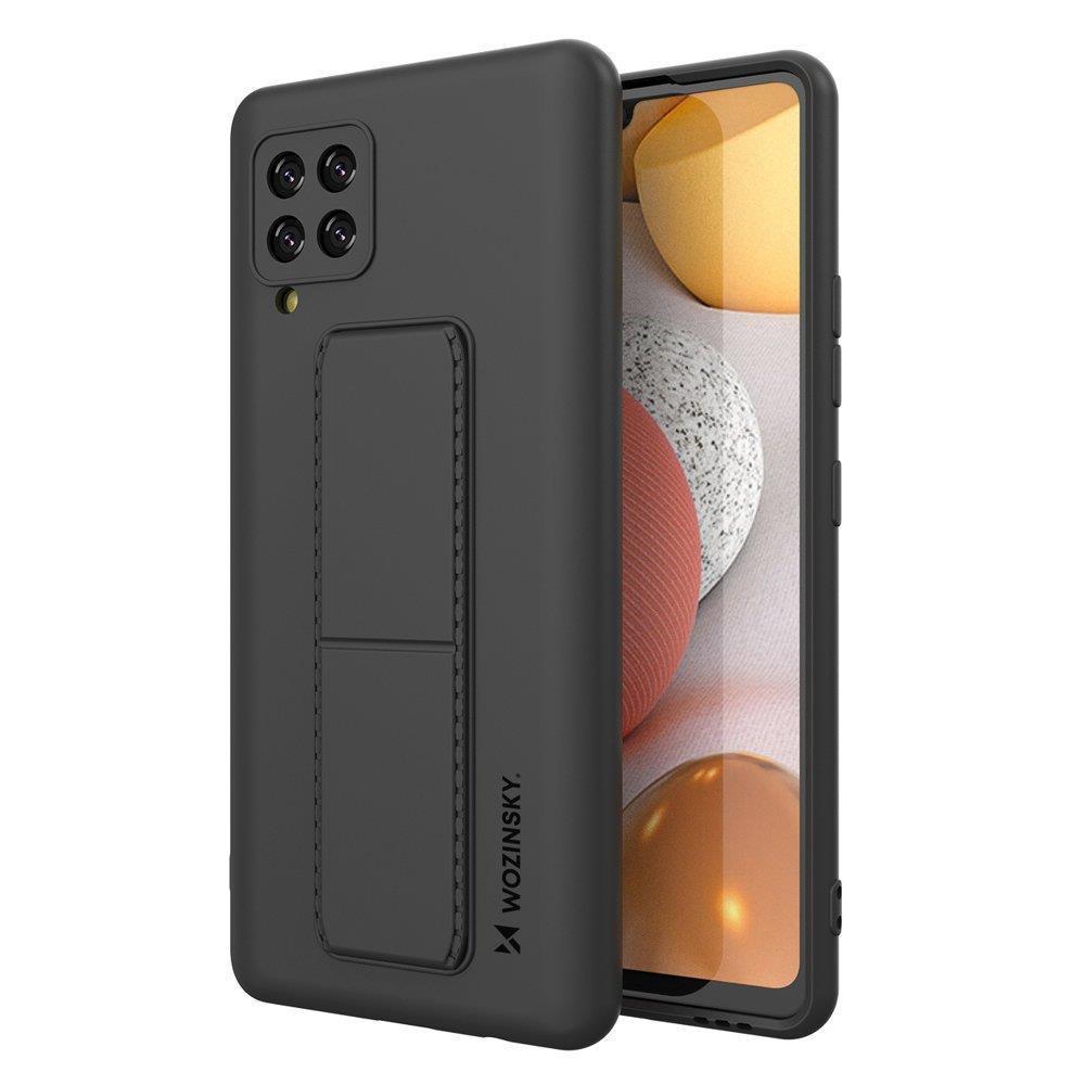Wozinsky Kickstand Case silikona viedtālruņa apvalks ar statīvu Samsung Galaxy A42 5G melna