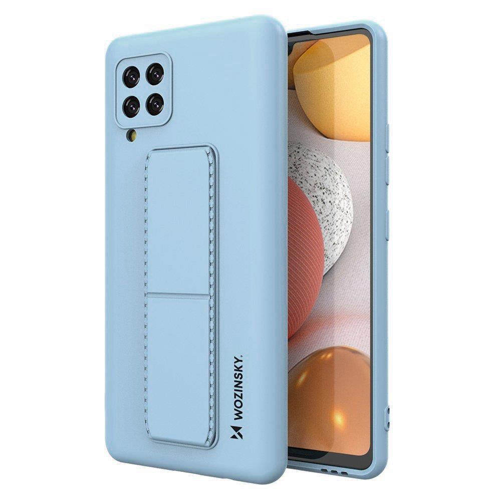 Wozinsky Kickstand Case silikona viedtālruņa apvalks ar statīvu Samsung Galaxy A42 5G gaiši zila