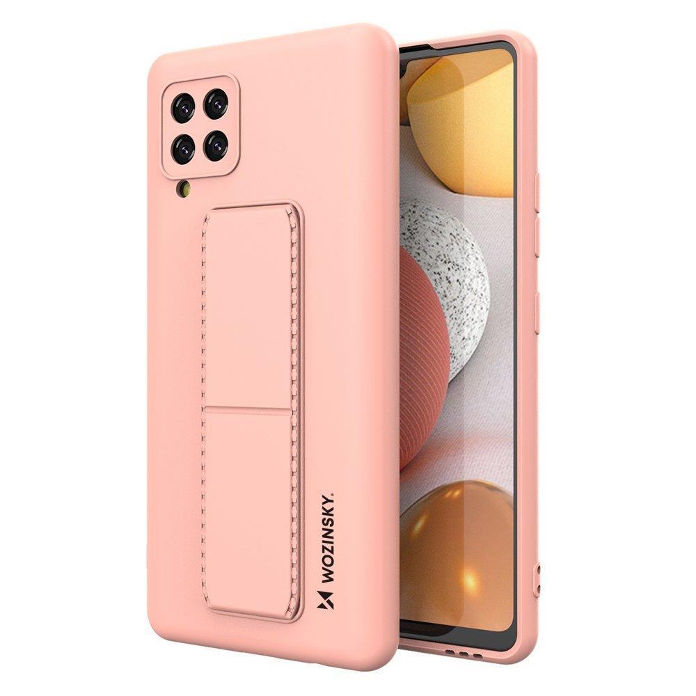 Wozinsky Kickstand Case silikona viedtālruņa apvalks ar statīvu Samsung Galaxy A42 5G rozā
