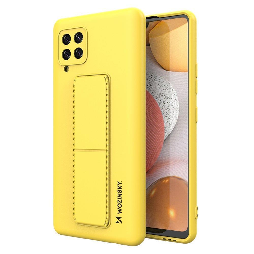 Wozinsky Kickstand Case silikona viedtālruņa apvalks ar statīvu Samsung Galaxy A42 5G dzeltena