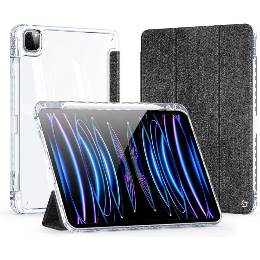 DUX DUCIS planšetdatora maciņš (m) UNID saliekams ar zīmuli uzglabāšanas vietu iPad Pro 11 (2024) melns